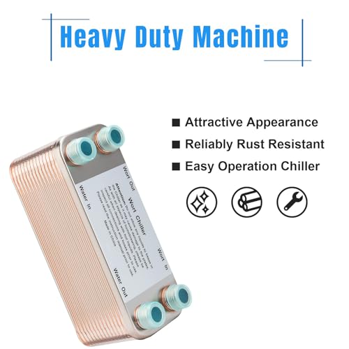 FERRODAY 30 Plate Stainless Steel Wort Chiller