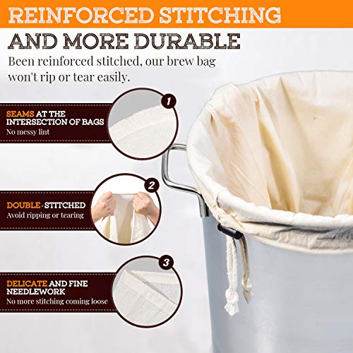 Reusable Unbleached Cotton Brew Bags - 2 Pack