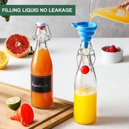 8 Pack 16 Oz Flip Top Glass Bottles