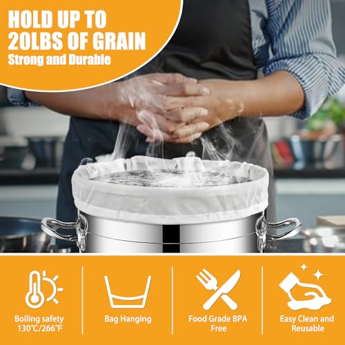 Large Reusable Brew Bags - 3 Pack, Mesh Filter