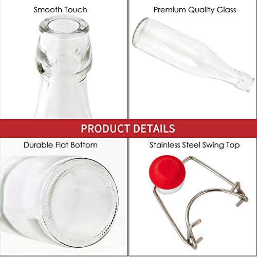 Encheng 8oz Glass Bottles with Airtight Lids - 16 Pack