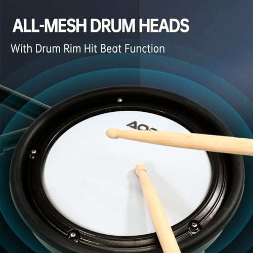 AODSK Electric Drum Kit - Beginner-friendly, 15 Kits, 195 Sounds