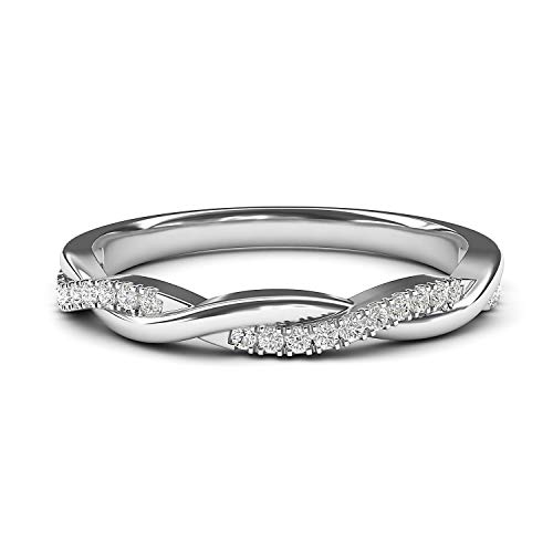Twisted Vine Simulated Diamond Wedding Band Ring