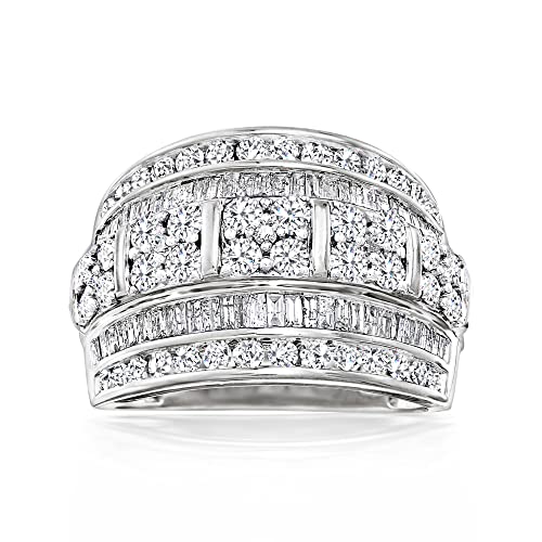 Sterling Silver Multi-Row Ring with 2.00 ct. Diamonds