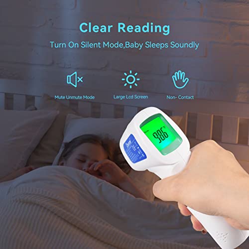 Berrcom No-Contact Infrared Forehead Thermometer Medical Grade Baby Fever Check Thermometer 4 in 1 Multifunctional Fever Alarm Memory Recall for Kids Infant Adult with FDA and CE