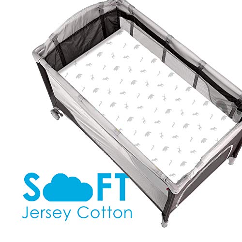 GROW WILD Mini Crib Sheets, Pack N Play Sheets 3-Pack | Soft & Stetchy Cotton Pack and Play Sheets for Playard Mattress | Ultra Soft Pack N Play Fitted Crib Sheet, Mini Pack N Play and Playpen Sheets