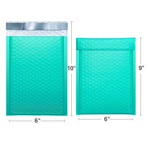GSSUSA Teal Poly Bubble Mailers 6x10 Padded Envelopes #0 Shipping Envelopes Bubble Mailers Self Sealing Padded Envelope 25Pack