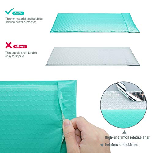 GSSUSA Teal Poly Bubble Mailers 6x10 Padded Envelopes #0 Shipping Envelopes Bubble Mailers Self Sealing Padded Envelope 25Pack