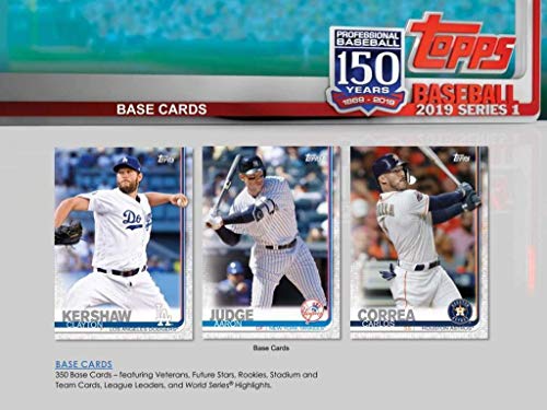 Hanger Box 2019 Topps Baseball Factory Sealed Series One with 67 Cards per Box Possible Autographs Rookies Game Used Relic Cards and More