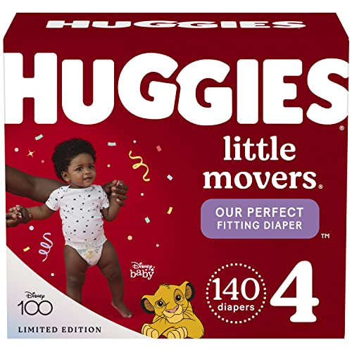 Huggies Little Movers Baby Diapers Size 4,70 Count (Pack of 2)