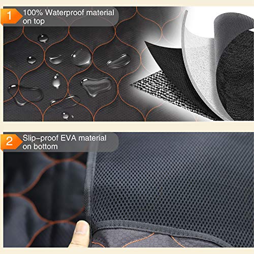 BABYLTRLL Dog Car Seat Cover Waterproof Pet Bench Seat Cover Nonslip and Heavy Duty Pet Car Seat Cover for Dogs with Universal Size Fits Cars, Trucks and SUVs (56" W x 49" L, Black)