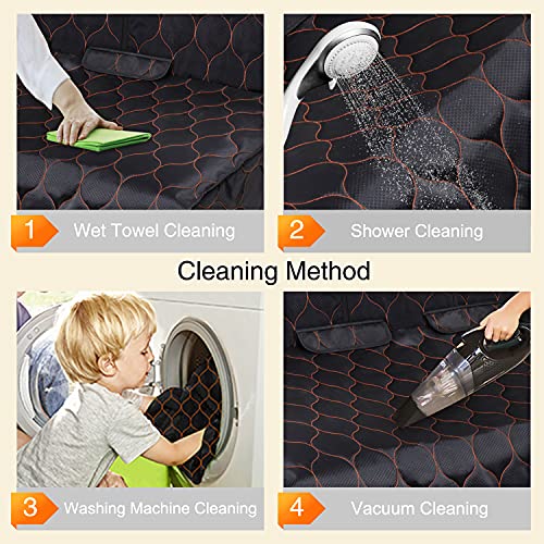 BABYLTRLL Dog Car Seat Cover Waterproof Pet Bench Seat Cover Nonslip and Heavy Duty Pet Car Seat Cover for Dogs with Universal Size Fits Cars, Trucks and SUVs (56" W x 49" L, Black)