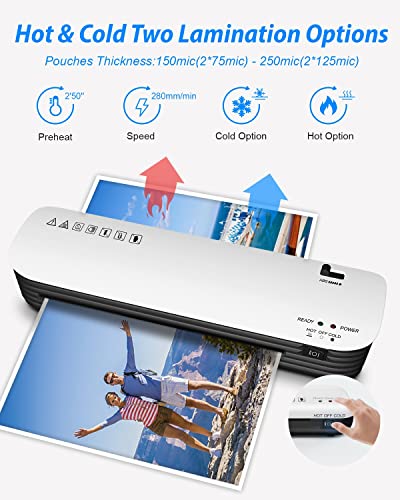 Merece Laminator - 4 in 1 A4 Thermal Laminator Machine, Personal Laminator for Home Use School Teachers Office Card Classroom, 9 Inches Small Hot Cold Lamination Machine with 30 Laminating Pouches