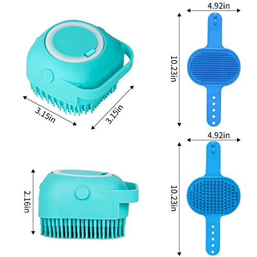 Comotech 3PCS Dog Bath Brush | Dog Shampoo brush | Dog Scrubber for Bath | Pet-Dog Bath Massage Brush Scrubber | Dog Shower/Grooming/Washing Brush Father (Blue Blue Blue)