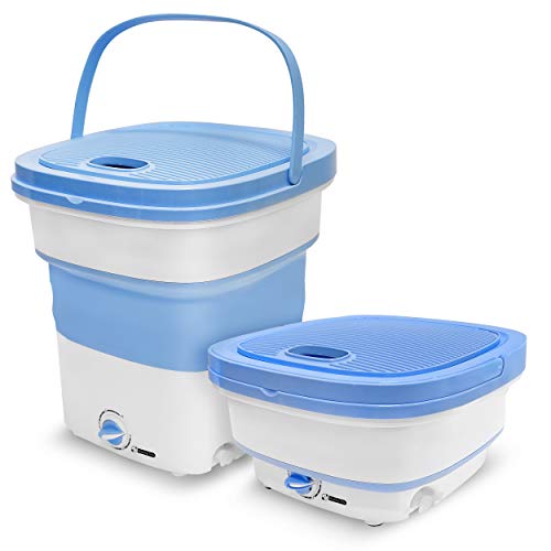 Portable Mini Washing Machine Lightweight Collapsible Bucket - Perfect for Camping, Travelling, Apartment, Dorm USA Brand - Pure Clean PUCWM33.5