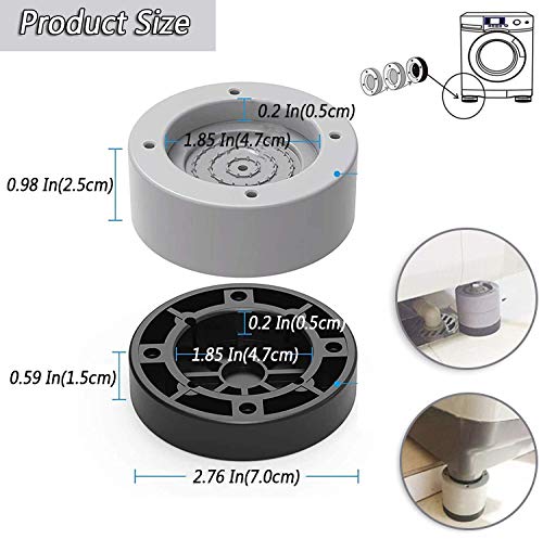 4 Pcs Washing Machine Anti Vibration Pads, Raise Height Anti Slip and Noise-reducing Washing Machine and Dryer Foot Pads for all Washing Machine