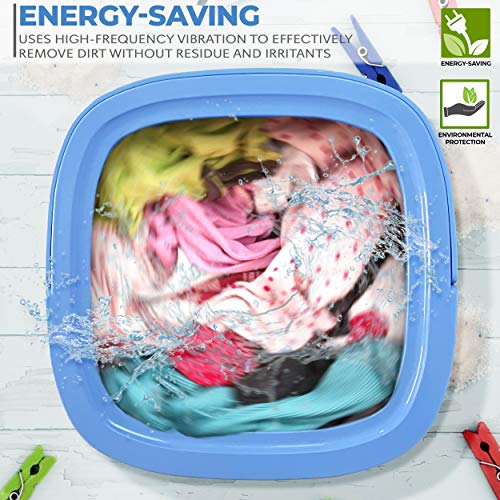 Portable Mini Washing Machine Lightweight Collapsible Bucket - Perfect for Camping, Travelling, Apartment, Dorm USA Brand - Pure Clean PUCWM33