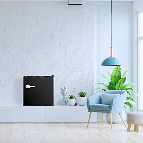 R.W.FLAME Upright Compact Freezer 1.2 Cu.ft, FreeStanding Mini Freezer with Single Door and Shelf, Adjustable temperature control, Cold Storage of Food & Beverage for Home, Office, Apartment(Black)