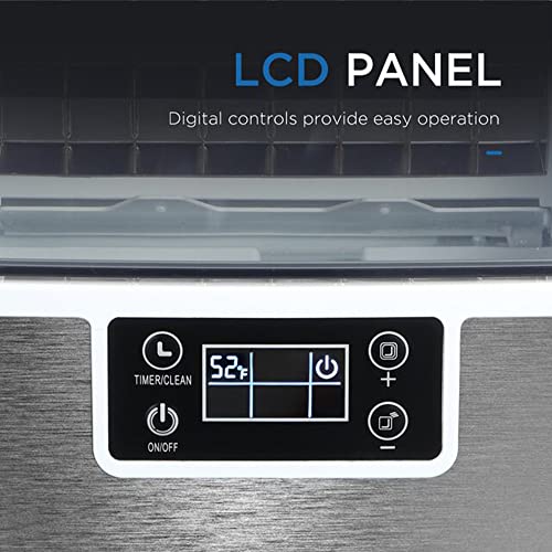 Northair Countertop Ice Maker 1 Gallon Square Ice 45lbs Daily Ice Cubes Ready in 20 Minutes with Ice Scoop