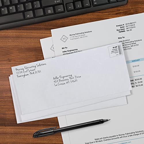 Quality Park #10 Self-Seal Security Envelopes, Security Tint and Pattern, Redi-Strip Closure, 24-lb White Wove, 4-1/8" x 9-1/2", 100/Box (QUA69117)