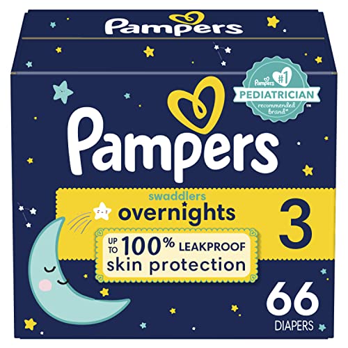 Diapers Size 3, 66 Count - Pampers Swaddlers Overnights Disposable Baby Diapers, Super Pack