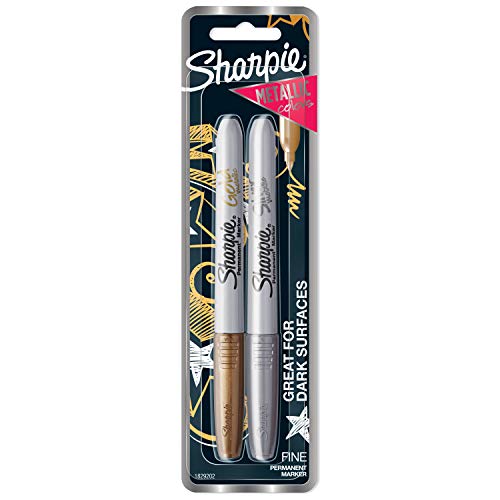 Sharpie Metallic Fine Point Permanent Marker, Assorted Colors, 2-Pack - 1829202