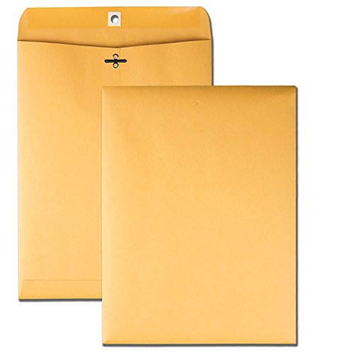 Quality Park 9 x 12 Clasp Envelopes, Storing or Mailing Documents, 28 lb Brown Kraft, 100 per Box & Pendaflex File Folders, Letter Size, 8-1/2" x 11", 1/3-Cut Tabs, 100 Per Box