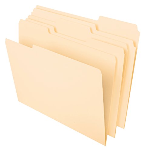 Quality Park 9 x 12 Clasp Envelopes, Storing or Mailing Documents, 28 lb Brown Kraft, 100 per Box & Pendaflex File Folders, Letter Size, 8-1/2" x 11", 1/3-Cut Tabs, 100 Per Box
