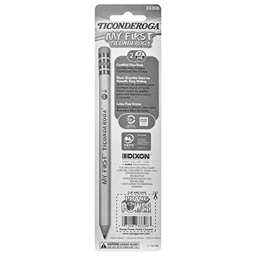 TICONDEROGA My First Pencils, Wood-Cased #2 HB Soft, Pre-Sharpened with Eraser, Yellow, 2-Pack (33306)