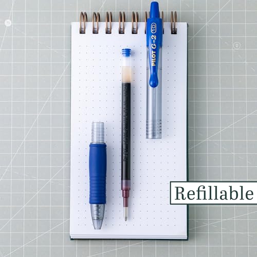 Pilot G2 Retractable Premium Gel Ink Roller Ball Pens, Bold Point, 2-Pack, Blue Ink (31251)