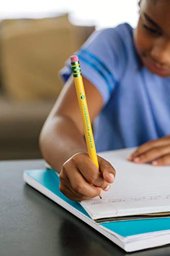 TICONDEROGA My First Pencils, Wood-Cased #2 HB Soft, Pre-Sharpened with Eraser, Yellow, 2-Pack (33306)