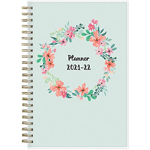 Blue Sky 2021-2022 Academic Year Weekly & Monthly Planner, 5" x 8", Frosted Flexible Cover, Wirebound, Laurel (131949)