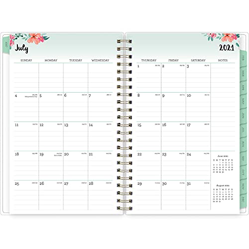 Blue Sky 2021-2022 Academic Year Weekly & Monthly Planner, 5" x 8", Frosted Flexible Cover, Wirebound, Laurel (131949)