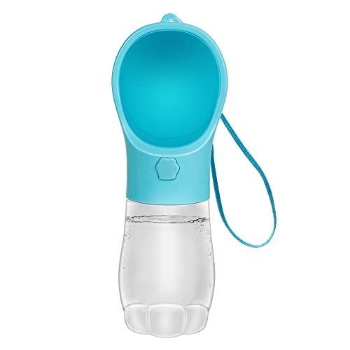MAEXUS Dog Water Bottle, Portable Dog Bowl, Dog Travel Water Bottle with Leak Proof, Compact Puppy Water Dispenser for Pets Outdoor Walking Hiking, Dog Travel Bowl Food Grade (12 Oz Blue)