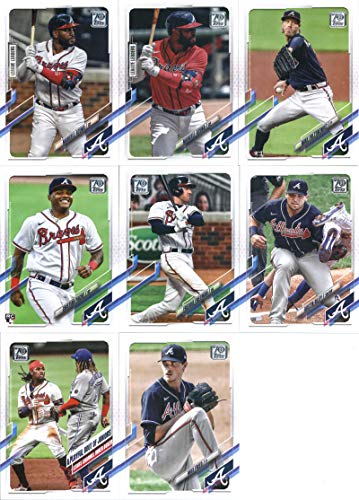 2021 Topps Series 1 Atlanta Braves Team Set of 13 Cards: Max Fried(#9), A Playful Bout of Juniors(#61), Travis d'Arnaud(#101), Austin Riley(#111), Freddie Freeman(#120), Cristian Pache(#187), Atlanta Braves(#194), Mike Foltynewicz(#209), Marcell Ozuna(#22