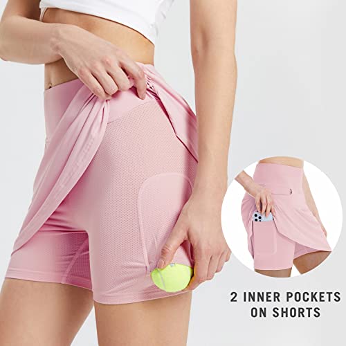 BALEAF Women's High Waisted Golf Skirts Tennis Athletic Running Workout Active Skorts Skirts with Pockets Purple X-Small