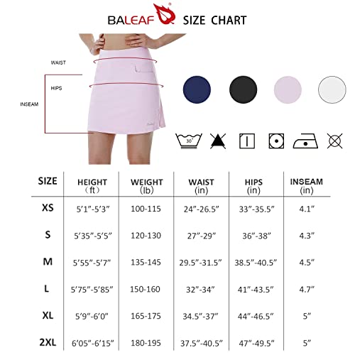 BALEAF Women's High Waisted Golf Skirts Tennis Athletic Running Workout Active Skorts Skirts with Pockets Purple X-Small
