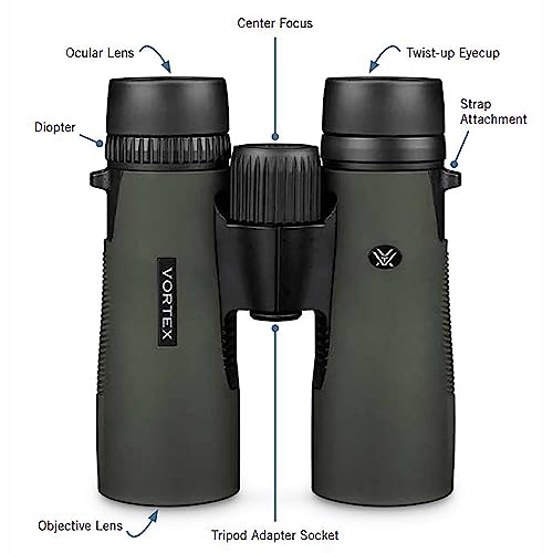Vortex Optics Diamondback HD 10x28 Binoculars, Black, Model:DB-211