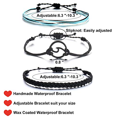 choice of all VSCO Bracelets for Women - Black String Wave Bracelet for Teen Girls