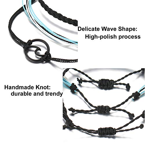 choice of all VSCO Bracelets for Women - Black String Wave Bracelet for Teen Girls