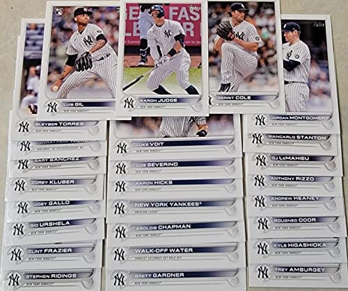 New York Yankees 2022 Topps Complete Mint Hand Collated 26 Card Team Set Featuring Aaron Judge and Gerrit Cole Plus Rookie Cards and Others