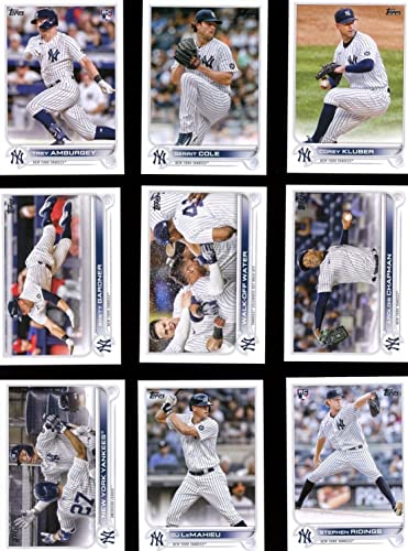 New York Yankees 2022 Topps Complete Mint Hand Collated 26 Card Team Set Featuring Aaron Judge and Gerrit Cole Plus Rookie Cards and Others