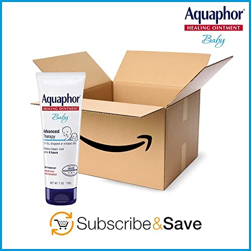 Aquaphor Baby Healing Ointment Advanced Therapy Skin Protectant, Dry Skin and Diaper Rash Ointment, 7 Oz Tube