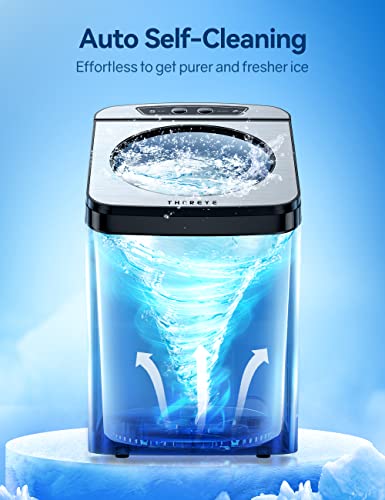 Thereye Countertop Nugget Ice Maker, Pebble Ice Maker Machine, 30lbs Per Day, 2 Ways Water Refill, 3Qt Water Reservoir & Self-Cleaning, Stainless Steel Finish Ice Machine for Home Office Bar Party