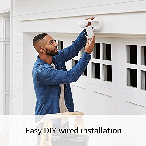 All-new Ring Floodlight Cam Wired Plus with motion-activated 1080p HD video, White (2021 release)