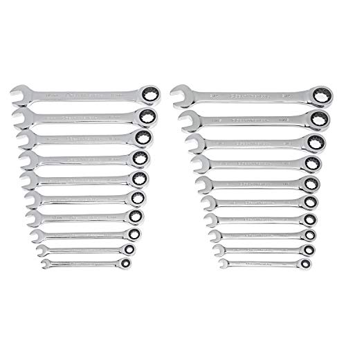 GEARWRENCH 20pc SAE/Metric Ratcheting Combination Wrench Set - 35720A-02