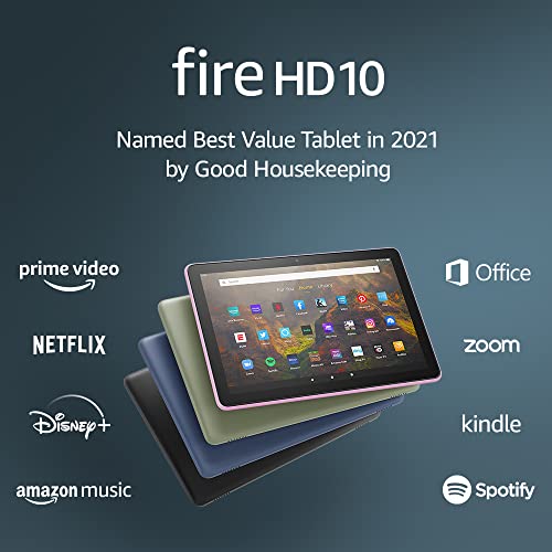 All-new Fire HD 10 tablet, 10.1", 1080p Full HD, 32 GB, latest model (2021 release), Lavender