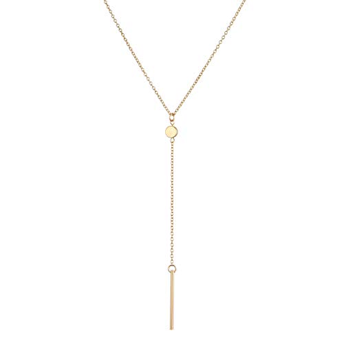 20 PCS Multiple DIY Layered Choker Necklace for Women with Sexy Coin Moon Star Multilayer Choker Chain Y Necklaces Set Adjustable Gold Silver Bar Pendant Y Necklace for Teens Girls Women (20 PCS)