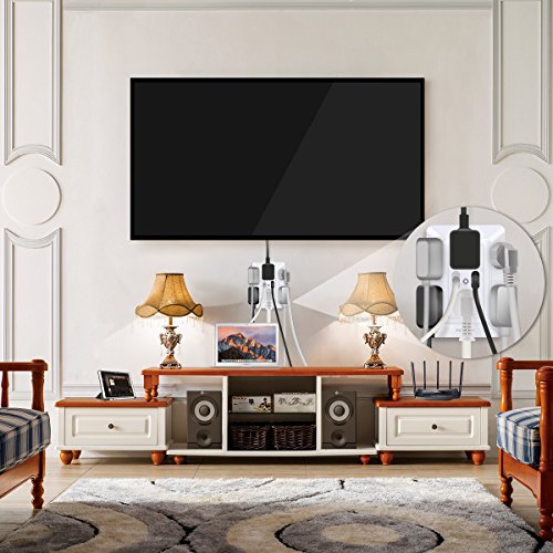 USB Wall Charger, Surge Protector, POWRUI 6-Outlet Extender with 2 USB Charging Ports (2.4A Total) and Night Light, 3-Sided Power Strip with Adapter Spaced Outlets - White?ETL Listed