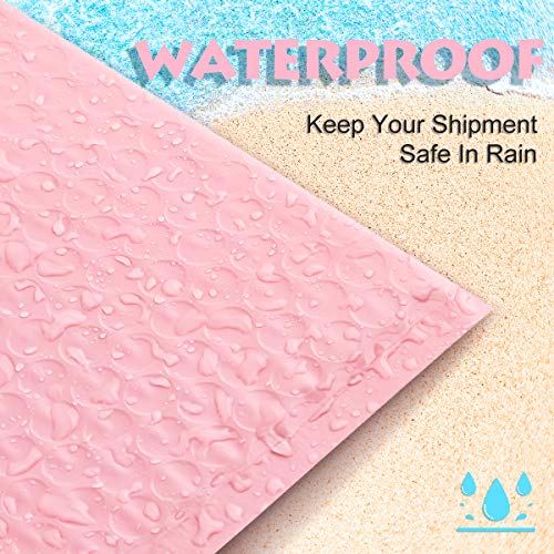 UCGOU 4x8" Light Pink Bubble Mailers Padded Envelopes Shipping Bags 50pcs (Inside Size: 4x7")
